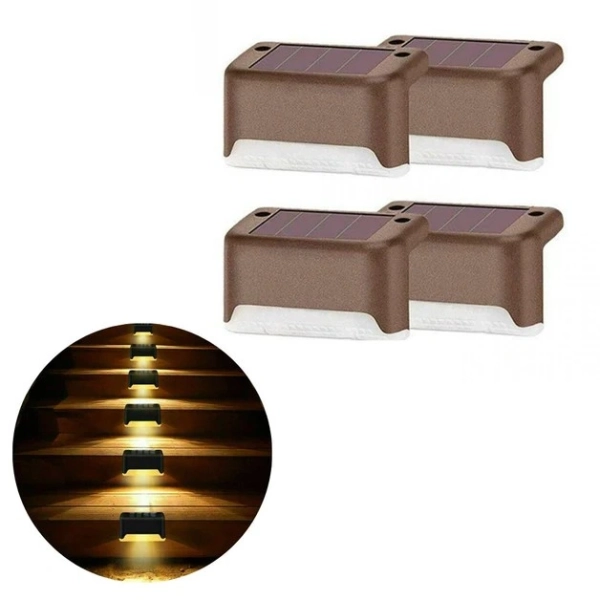 מנורות מדרגות LED המופעלות על ידי שמש