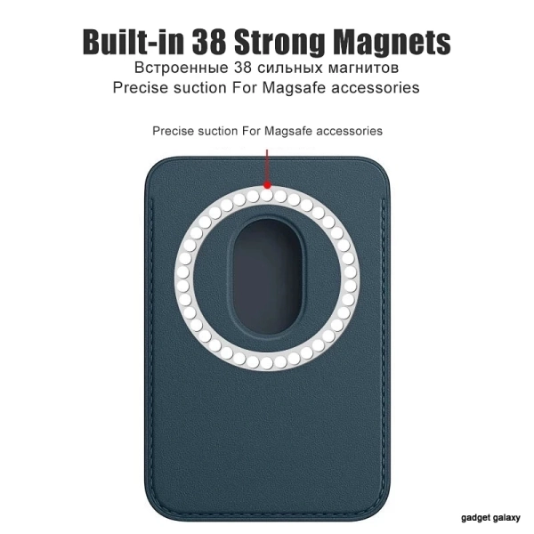 מחזיק כרטיס עור מגנטי לאייפון עבור MagSafe